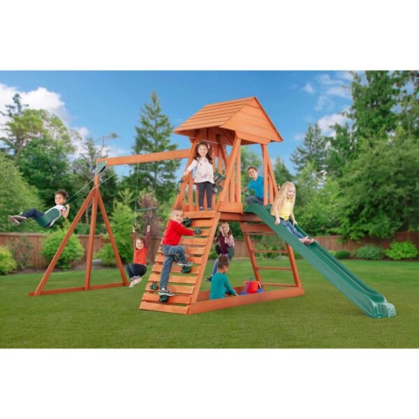 Chalet Complete Wooden Swing Set - Image 3