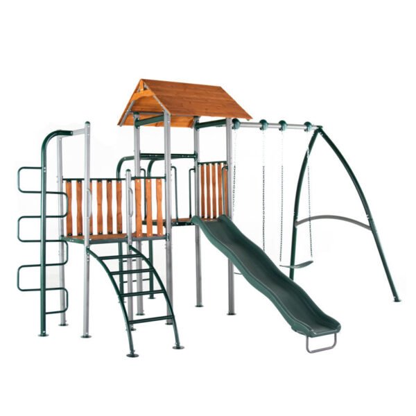 Sportspower Big Ridge Heavy Duty Metal Swing Set with Lifetime Warranty on 8' Double Wall Slide - Image 2