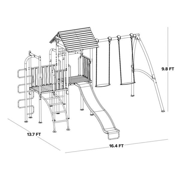 Sportspower Big Ridge Heavy Duty Metal Swing Set with Lifetime Warranty on 8' Double Wall Slide - Image 3
