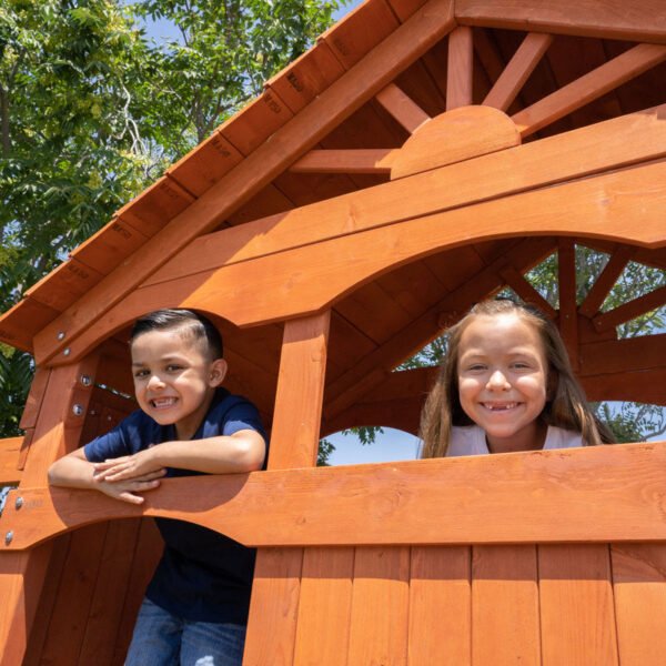 Sportspower Oak Grove Wooden Swing Set with Lifetime Warranty on 8' Blow Molded Slide - Image 9