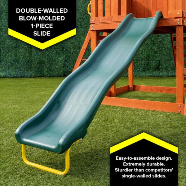Sportspower Oak Grove Wooden Swing Set with Lifetime Warranty on 8' Blow Molded Slide - Image 5