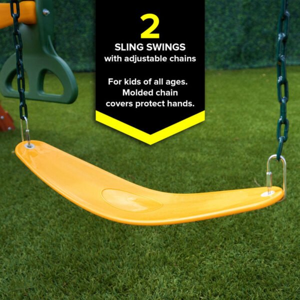 Sportspower Oak Grove Wooden Swing Set with Lifetime Warranty on 8' Blow Molded Slide - Image 4