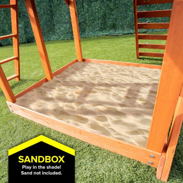 Sportspower Oak Grove Wooden Swing Set with Lifetime Warranty on 8' Blow Molded Slide - Image 3