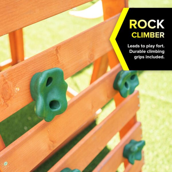 Sportspower Oak Grove Wooden Swing Set with Lifetime Warranty on 8' Blow Molded Slide - Image 2
