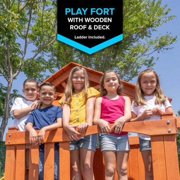 Sportspower Oak Grove Wooden Swing Set with Lifetime Warranty on 8' Blow Molded Slide - Image 6