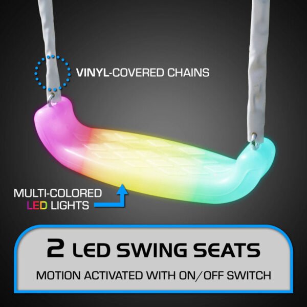 The Swing Company North Star Wooden Swing Set with Slide and LED Light up Swing Seats - Image 10